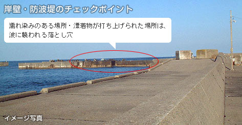 岸壁・防波堤での落とし穴