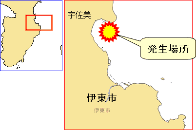 ダイビング事故の発生位置図