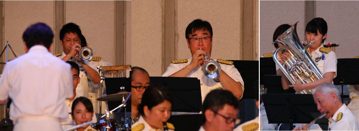 (左から)瀬戸口隊員、奥屋隊員、小林隊員のソロ