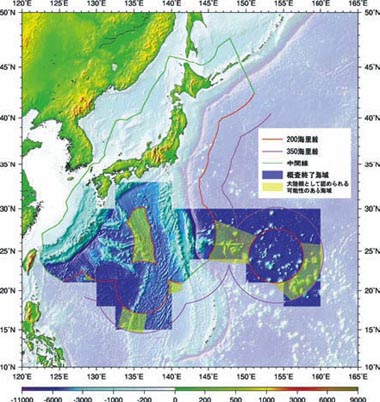 大陸棚の限界が拡張する可能性のある海域