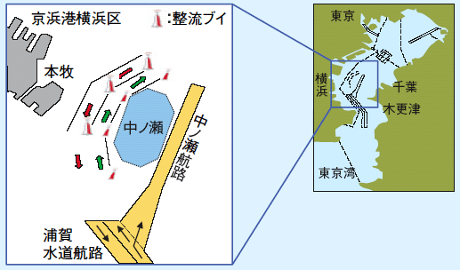 東京湾中ノ瀬西側整流ブイ設置概要図