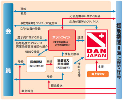 DAN JAPANホットラインサービス概念図