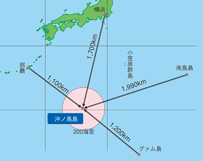 沖ノ鳥島の位置図