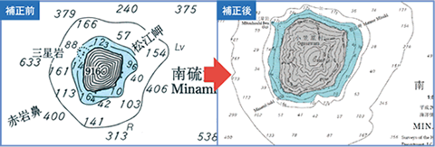 調査結果に基づく海図の補正