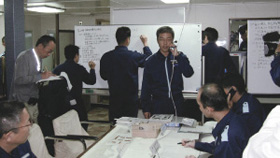 本部機能を移転した巡視船「だいせん」内において指揮訓練を実施