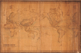 ドイツ製世界全図(実寸108cm×167cm)