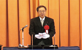 祝辞を述べる斉藤国土交通大臣