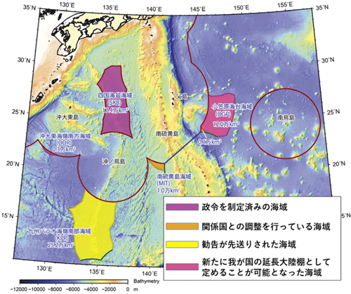 大陸棚の範囲図