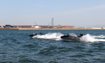 万博会場周辺海域における現地海上警備訓練